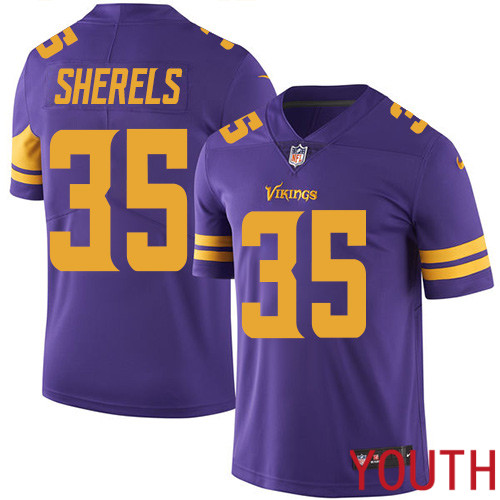Minnesota Vikings 35 Limited Marcus Sherels Purple Nike NFL Youth Jersey Rush Vapor Untouchable